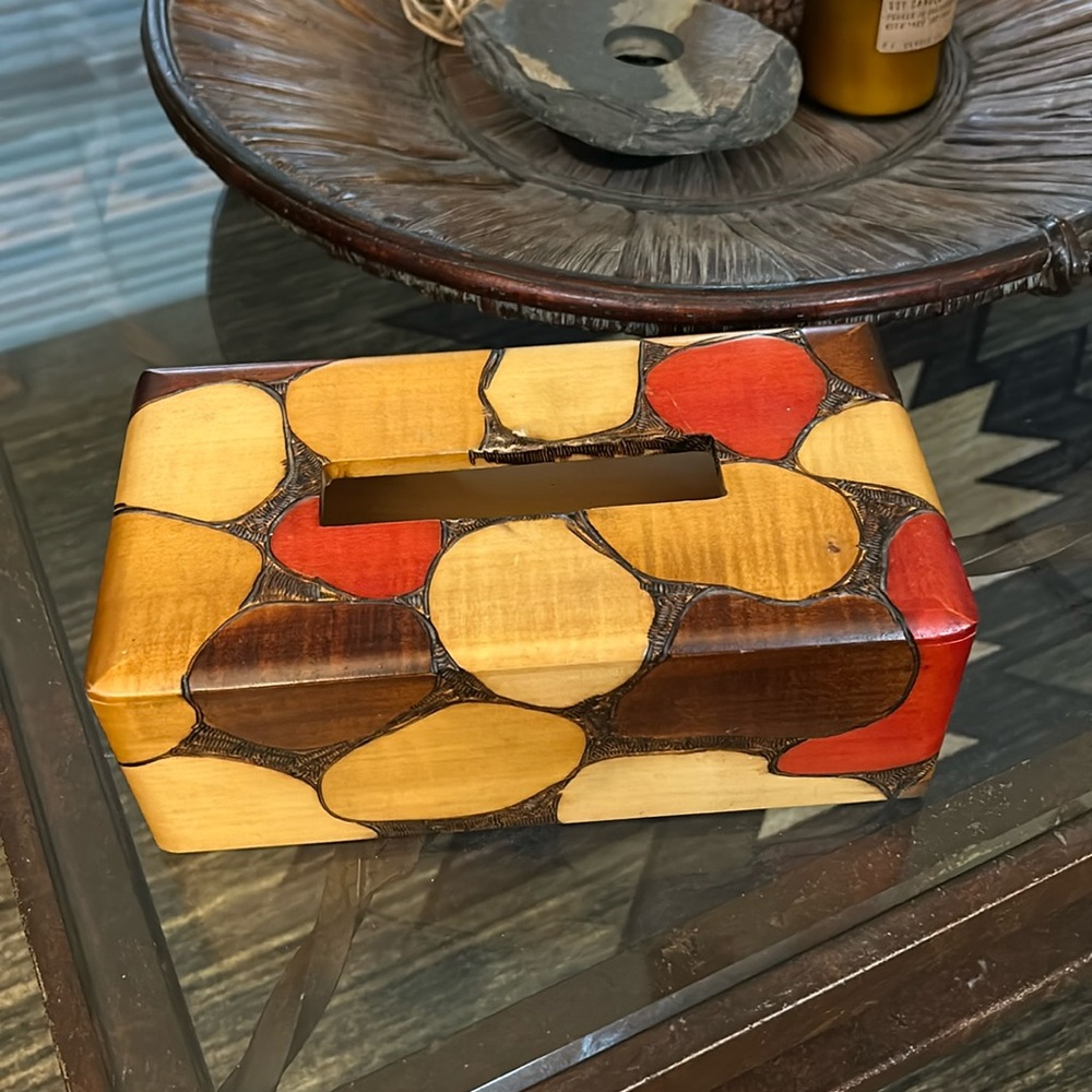 Poland MCM Handmade Wood Tissue Box